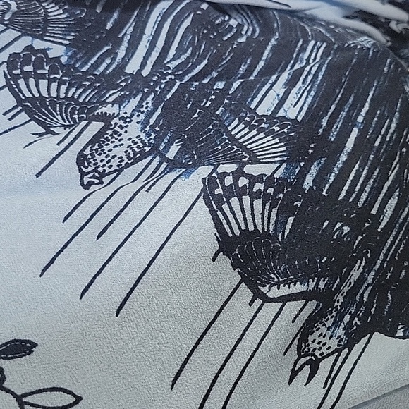 FREE PEOPLE Birds Of A Feather Floral Blue Women's Blouse SIZE XS - Picture 7 of 12